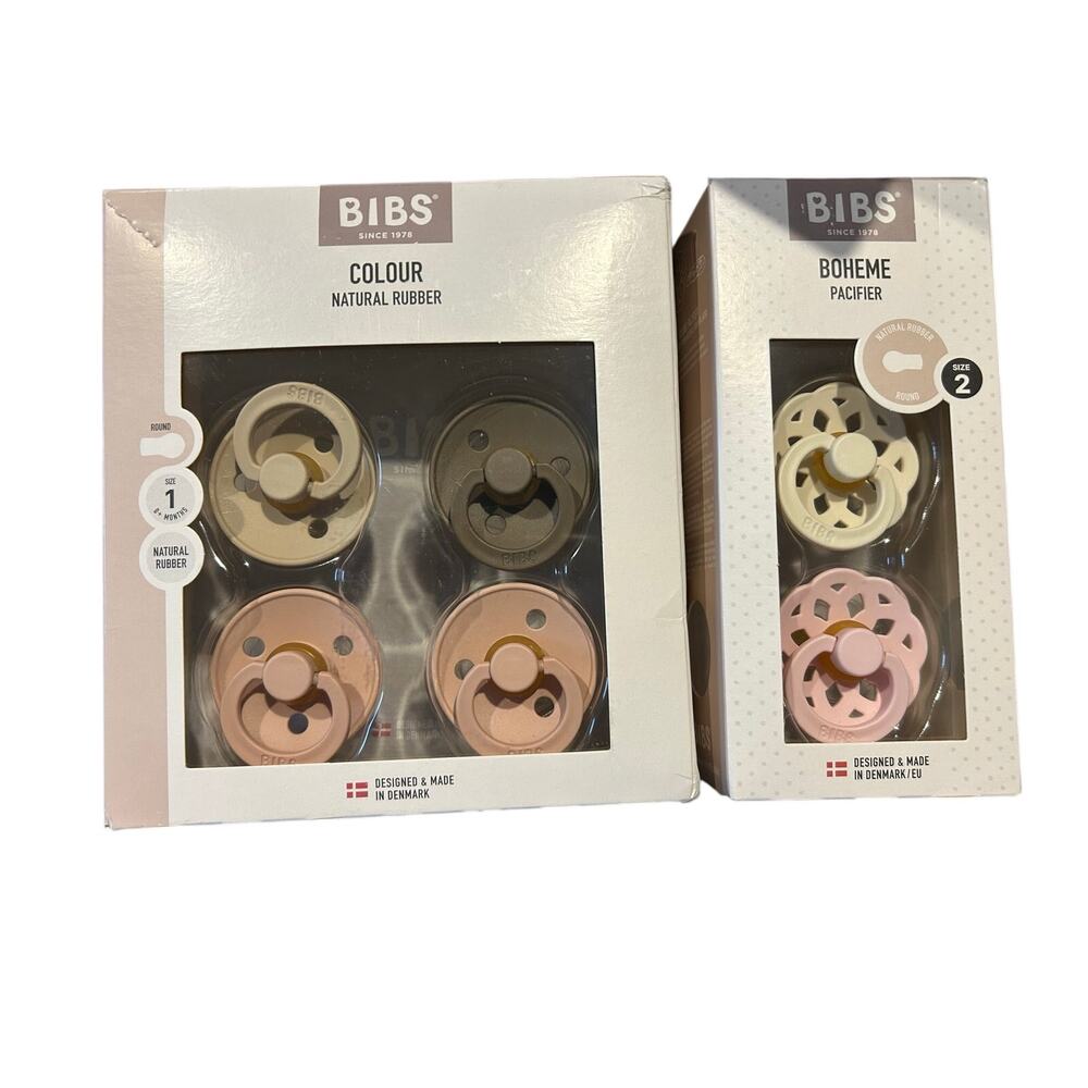 BIBS natural rubber pacifier size 1 & 2 round nipple